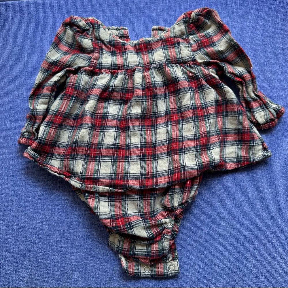 GAP Baby Flannel Dress Red and Black Plaid